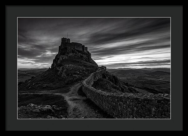 Hilltop Castle Silhouetted Against Sunset