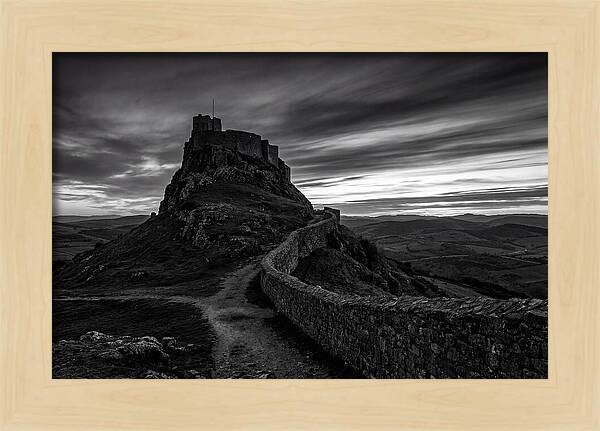Hilltop Castle Silhouetted Against Sunset