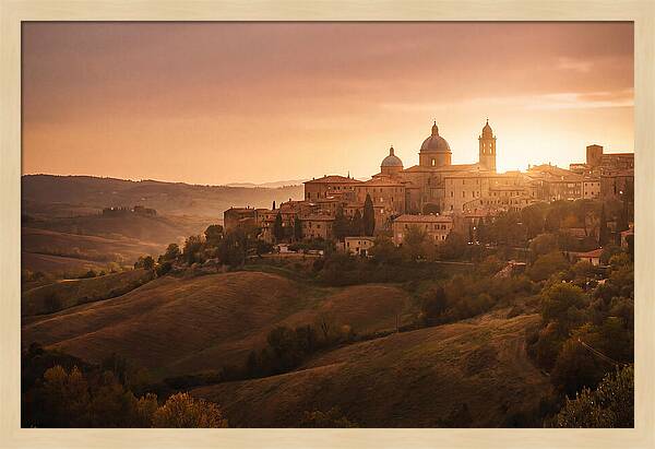 Hilltop City View At Sunset