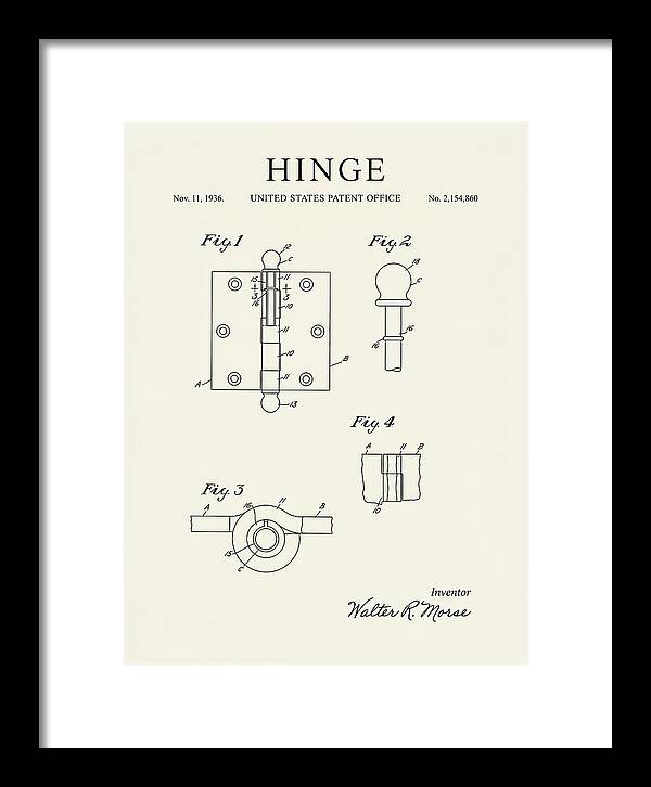 Hinge Minimalist Patent Us2154860a