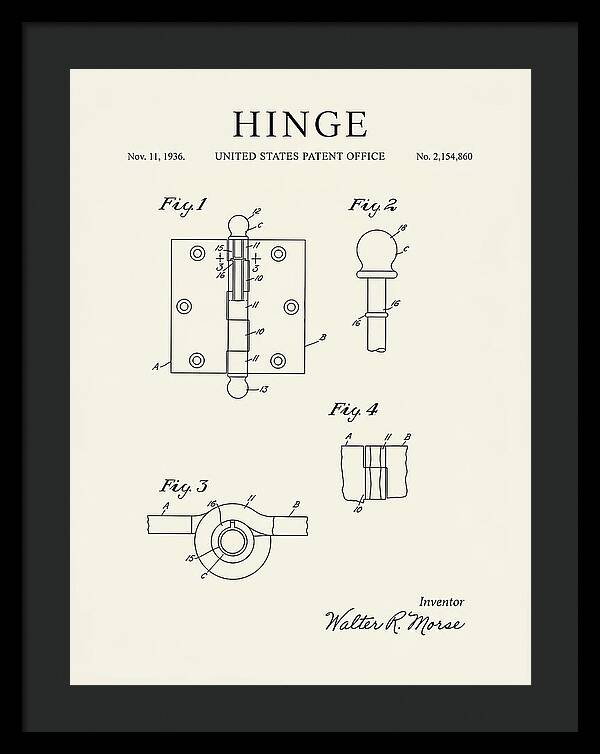 Hinge Minimalist Patent Us2154860a