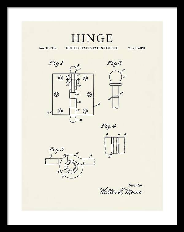 Hinge Minimalist Patent Us2154860a