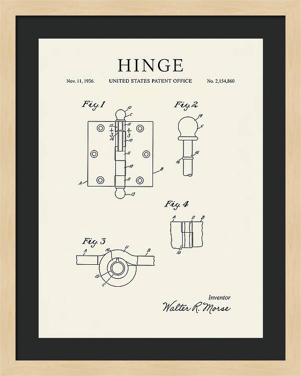 Hinge Minimalist Patent Us2154860a