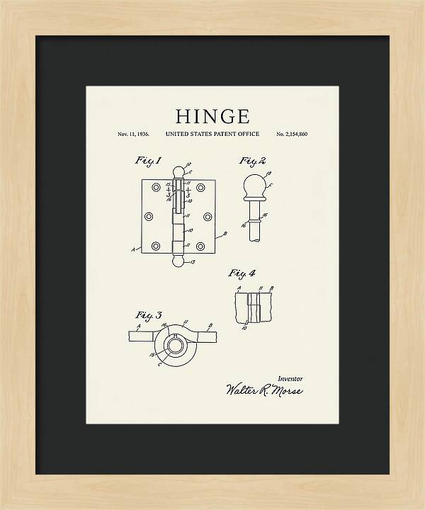 Hinge Minimalist Patent Us2154860a