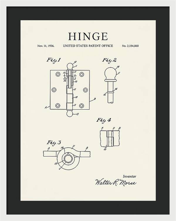 Hinge Minimalist Patent Us2154860a