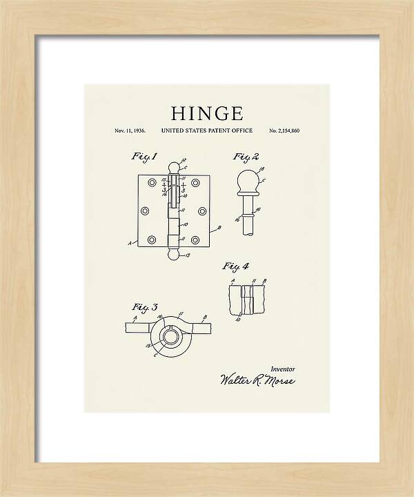 Hinge Minimalist Patent Us2154860a