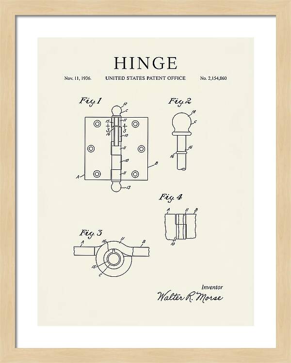 Hinge Minimalist Patent Us2154860a