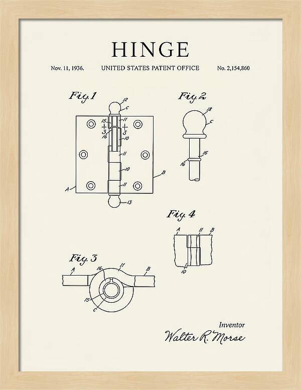 Hinge Minimalist Patent Us2154860a