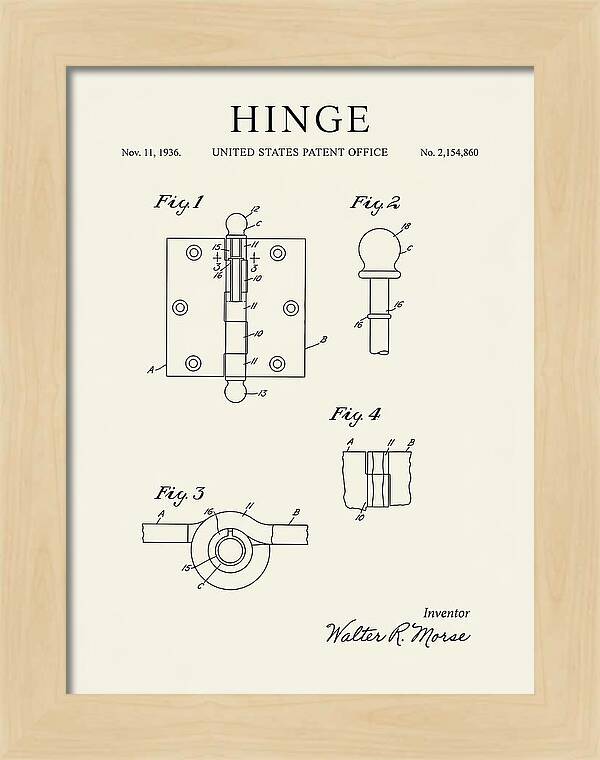 Hinge Minimalist Patent Us2154860a
