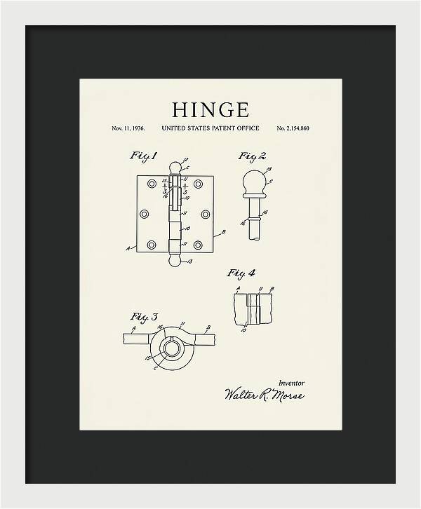 Hinge Minimalist Patent Us2154860a