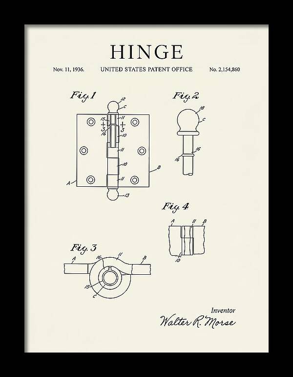 Hinge Minimalist Patent Us2154860a