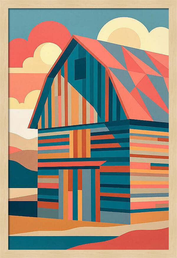 Historic Barn In Vibrant Colors