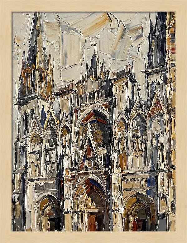 Historic Cathedral In Palette Knife Style