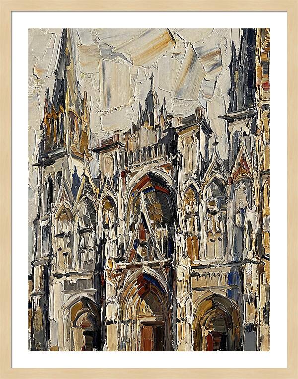 Historic Cathedral In Palette Knife Style