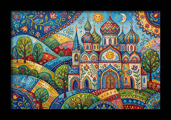 Historic Cathedral In Vibrant Colors