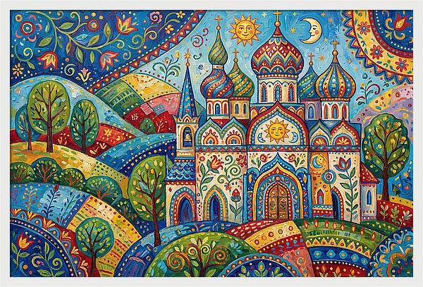Historic Cathedral In Vibrant Colors