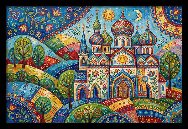 Historic Cathedral In Vibrant Colors