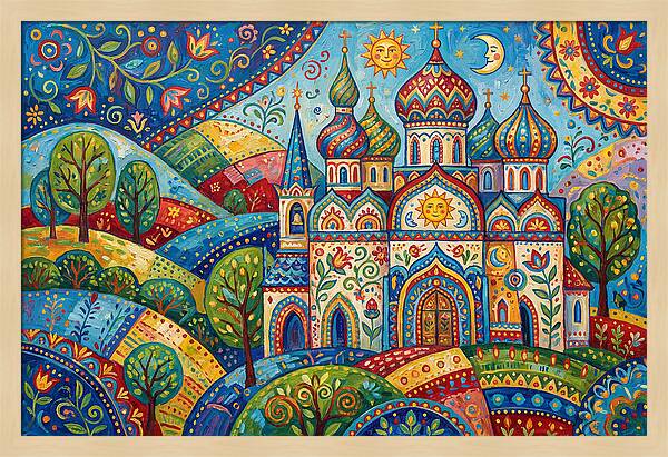 Historic Cathedral In Vibrant Colors