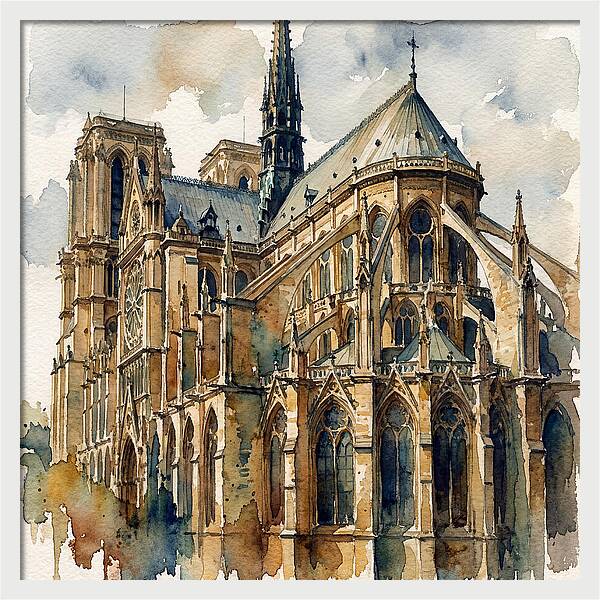 Historic Cathedral In Watercolor