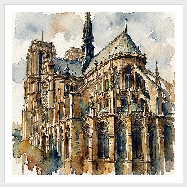Historic Cathedral In Watercolor