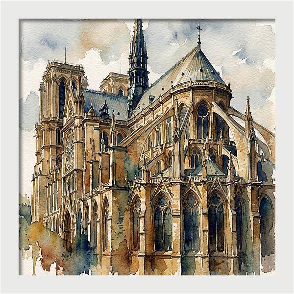 Historic Cathedral In Watercolor