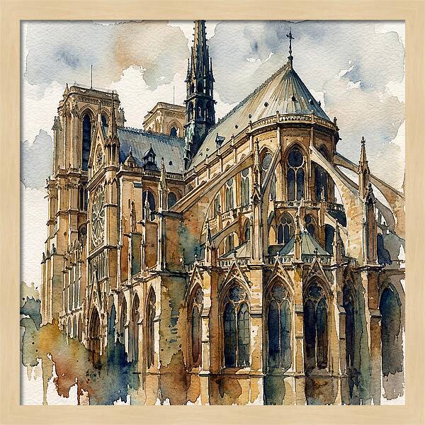 Historic Cathedral In Watercolor