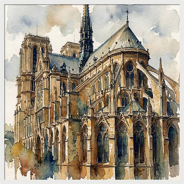 Historic Cathedral In Watercolor