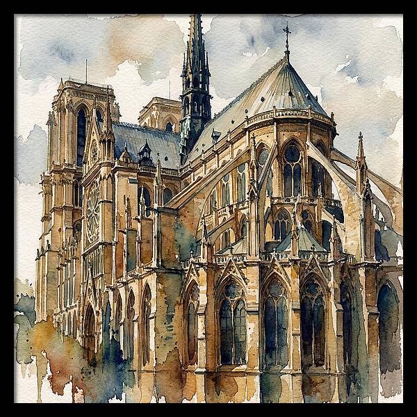 Historic Cathedral In Watercolor