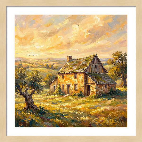Historic Farmhouse At Dusk