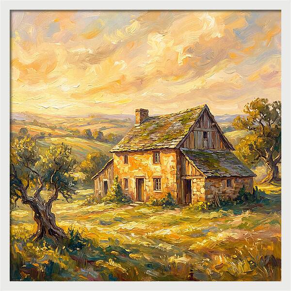Historic Farmhouse At Dusk