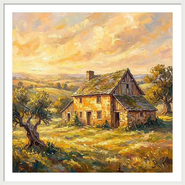 Historic Farmhouse At Dusk