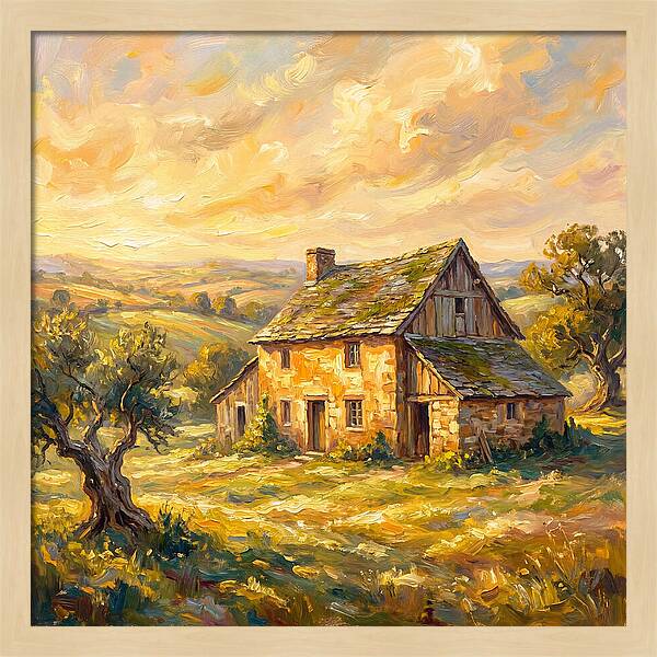 Historic Farmhouse At Dusk