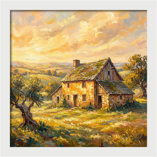 Historic Farmhouse At Dusk