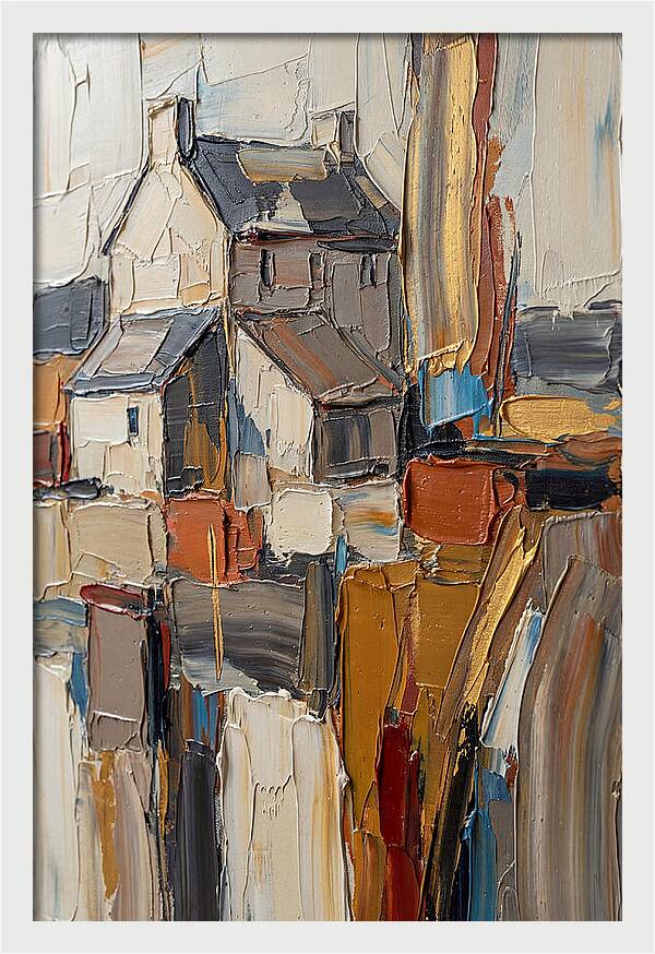 Historic Farmhouse In Palette Knife Style