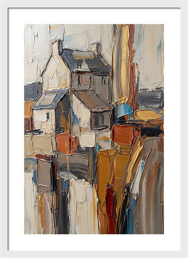Historic Farmhouse In Palette Knife Style