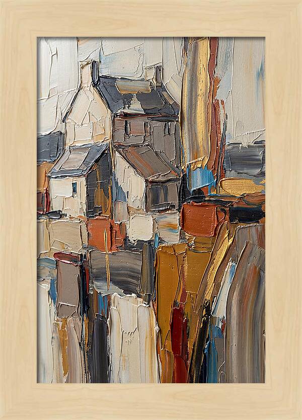 Historic Farmhouse In Palette Knife Style
