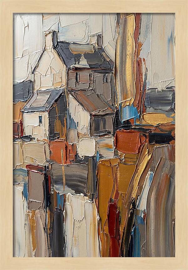 Historic Farmhouse In Palette Knife Style