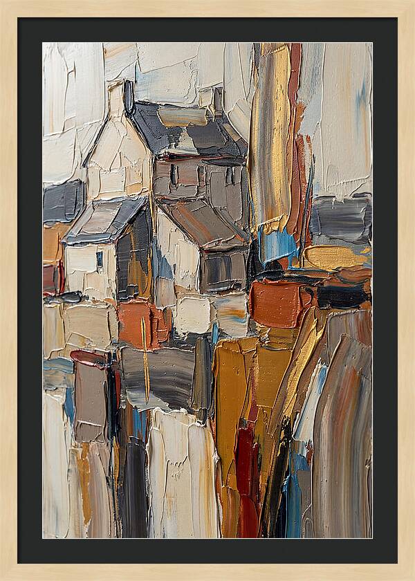 Historic Farmhouse In Palette Knife Style
