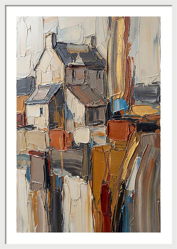 Historic Farmhouse In Palette Knife Style