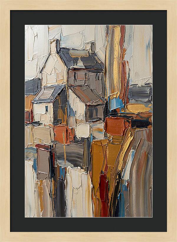 Historic Farmhouse In Palette Knife Style