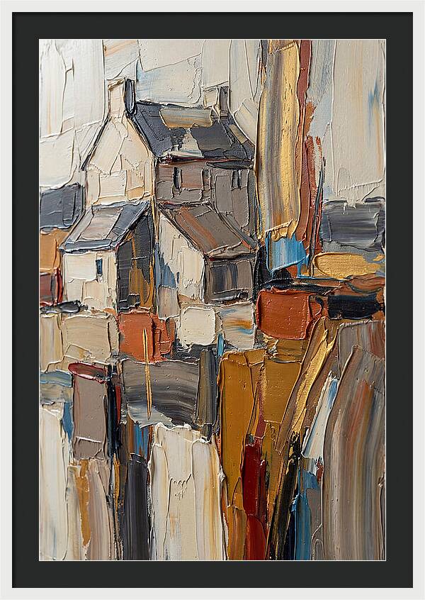 Historic Farmhouse In Palette Knife Style