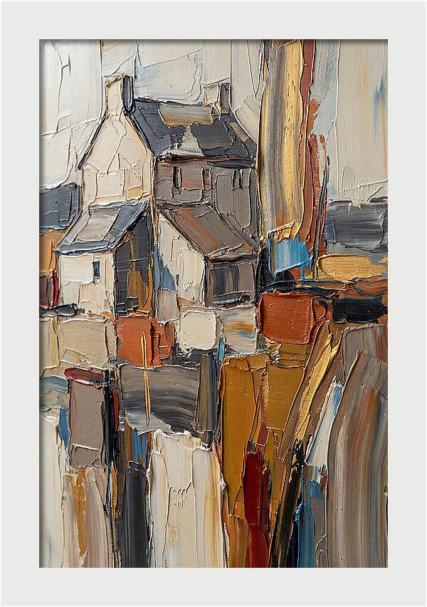 Historic Farmhouse In Palette Knife Style