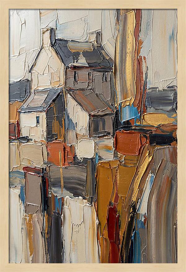 Historic Farmhouse In Palette Knife Style
