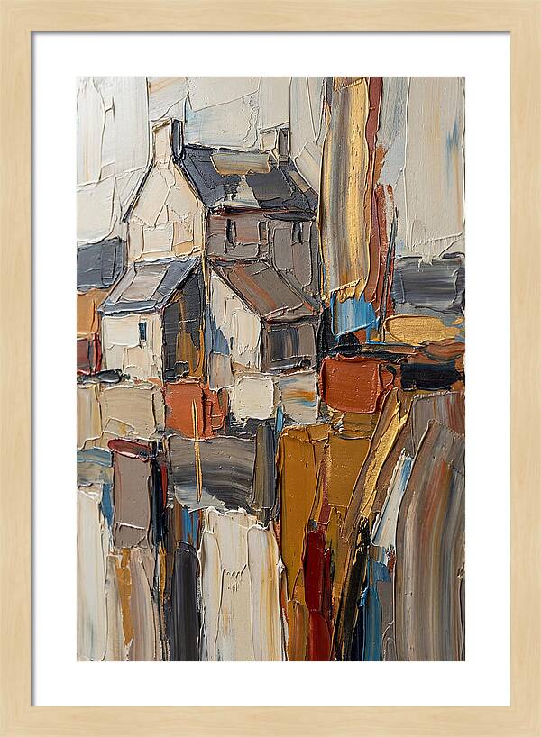 Historic Farmhouse In Palette Knife Style