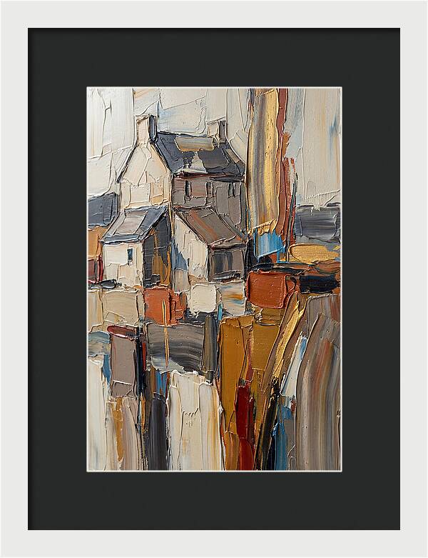 Historic Farmhouse In Palette Knife Style
