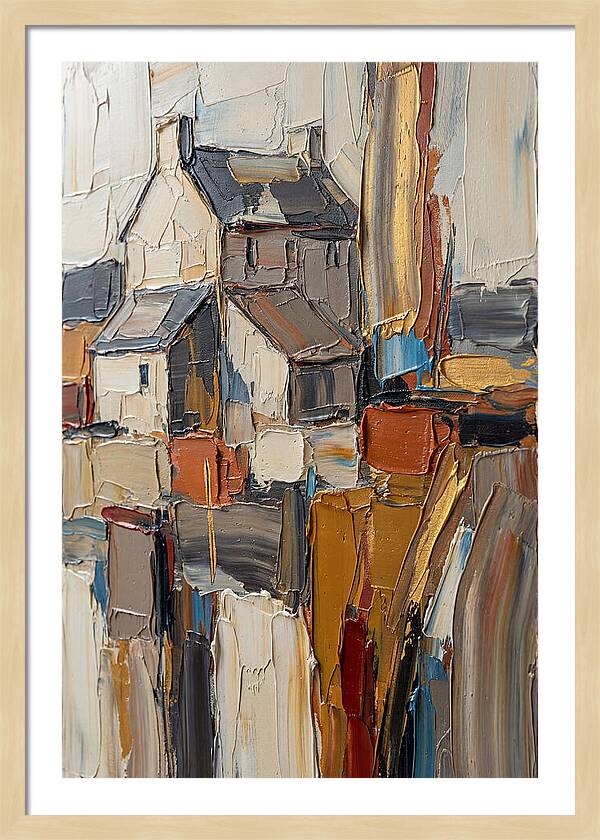 Historic Farmhouse In Palette Knife Style