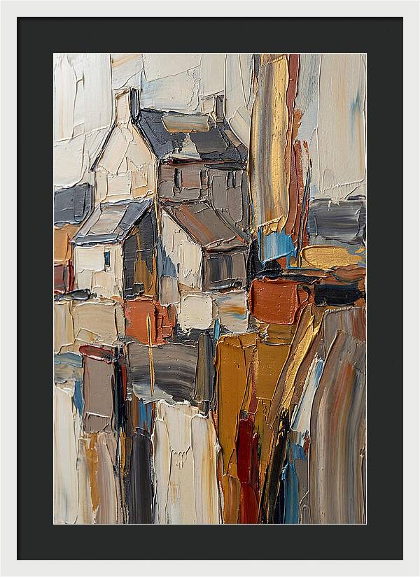 Historic Farmhouse In Palette Knife Style
