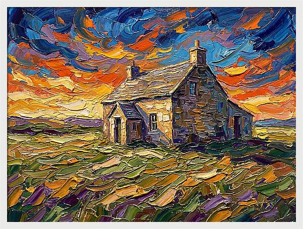Historic House Under Vibrant Skies