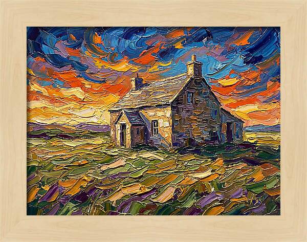 Historic House Under Vibrant Skies