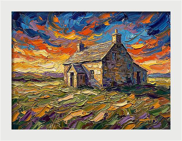 Historic House Under Vibrant Skies